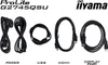 Product accessories including power, USB, HDMI, and DisplayPort cables, with brand and product name text. Produktbild-Vorschau