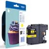 A Brother LC123Y yellow ink cartridge and its packaging are shown. Produktbild-Vorschau