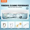 Promotional image for an ultrasonic cleaner showing a watch and glasses being cleaned. Voir les images du produit