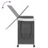 vidaXL Wäschekorb mit Rollen Grau 60x35x60,5 cm Rattan Produktbild-Vorschau 7