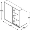 A technical drawing of a wardrobe with dimensions indicated. Anteprima dell’immagine prodotto