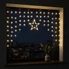 Cortina de luces LED con forma de estrellas, color blanco Vista previa de la imagen del producto 5