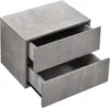 A gray concrete-look nightstand with two open drawers, shown from a slightly elevated angle. Anteprima dell’immagine prodotto