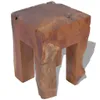 The Living Store Tabouret bois massif teck Voir les images du produit 4