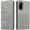 A gray flip cover phone case shown from two angles. Produktbild-Vorschau