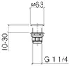 Dornbracht Siebventil 1 1/4' messing gebürstet 10110970-28, Produktbild-Vorschau 2