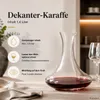 Weindekanter 1,4 L aus Glas – Weinkaraffe für Rotwein – Produktbild-Vorschau 3
