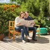 Outsunny Gartenbank 3-Sitzer Sitzbank mit Tisch, Parkbank Produktbild-Vorschau 8