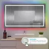 AICA Badspiegel mit RGB-Beleuchtung 100x90cm Beschlagfrei 3 Produktbild-Vorschau 2