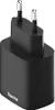 A black Hama USB charger with two metal prongs for plugging into a wall socket. Náhled obrázku produktu