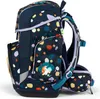 A side view of a child's backpack with a colorful polka dot pattern. Voir les images du produit