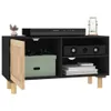 vidaXL TV-Schrank Schwarz 80x30x40 cm Massivholz Kiefer Produktbild-Vorschau 2