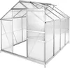 Serre en aluminium avec fondation, 185x250x195cm - blanc Voir les images du produit 1