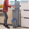 COSTWAY Mülleimer 3 Fächer, 32L Abfalleimer mit neigbarem Produktbild-Vorschau 5