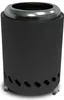 A black cylindrical table fire pit with a silver rim and ventilation holes at the base, resting on small metal legs. Produktbild-Vorschau