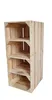 A wooden shoe rack with four shelves against a white background. Produktbild-Vorschau