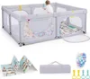 Baby Laufstall mit Matratze & 50 Spielbällen & 4 Zugringen Produktbild-Vorschau 3