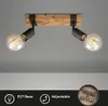 Spotleuchte Deckenlampe schwenkbar 2xE27 Metall-Holz Produktbild-Vorschau 2