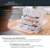 HMF Nähkasten aufklappbar mit 3 Ebenen, Sortierbox für Kleinteile in Transparent Produktbild-Vorschau