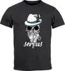 Herren T-Shirt Totenkopf Filzhut Bayern Skull Blume servus Produktbild-Vorschau 2