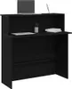 A black reception desk with a laptop and some books on top. Podgląd zdjęcia produktu