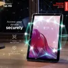 A Lenovo Tab M9 tablet is displayed on a wooden surface, with a network of glowing lines overlaying the image, suggesting connectivity and security features. Podgląd zdjęcia produktu