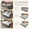 Schlafsofa - Liegefläche 90 x 190 cm, dunkelgrauer Samt, Produktbild-Vorschau 5
