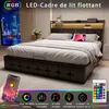 Multifunkční postel 140x200 cm v černéPolyuretankůži s RGB Náhled obrázku produktu 4