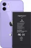 A purple iPhone 12 is shown next to its replacement battery. Podgląd zdjęcia produktu
