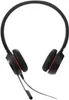 A pair of black headphones with red accents, shown against a white background. Voir les images du produit