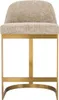 Casa Padrino Luxus Barstuhl Sandfarben / Messing 53 x 48 x Produktbild-Vorschau 2