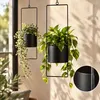 Blumenampel 2er Set Schwarz aus Metall – Pflanzenampel für Produktbild-Vorschau 13