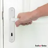 A hand is shown gripping a white door handle on a white door. Náhled obrázku produktu