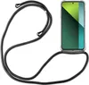 A smartphone with a clear case and a black lanyard is displayed against a white background. Produktbild-Vorschau