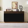 Credenza Merax con 4 ante nere, cassettiera con 2 cassetti, Anteprima dell’immagine prodotto 4