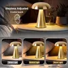 LED Akku Pilz-Tischleuchte gold Metall Dimmbar Kabellos USB Produktbild-Vorschau 3