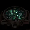 Montre Homme Cuir Marron Chronographe Montre Bracelet Cuir Voir les images du produit 5