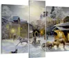 Bild auf Leinwand - Leinwandbild - Dorf Schlitten Schnee - Produktbild-Vorschau 1