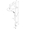 Technical drawing of a shower system with dimensions. Produktbild-Vorschau