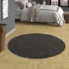 Hochflor Velours Teppich Luna Anthrazit Rund, Größe:160 cm Produktbild-Vorschau 2