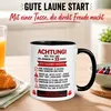 Tasse 33. Geburtstag Mann Frau – „Achtung – Diese Tasse Produktbild-Vorschau 3