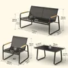Mondeer Gartenmöbel Set 4-tlg Sitzgruppe Balkon Terrasse Produktbild-Vorschau 13