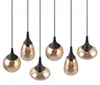 Lampadario a 6 luci Lumina con vetro ambrato Anteprima dell’immagine prodotto 10