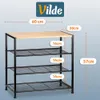 Półka na buty czarna metalowa 4-poziomowa z półką 60x30x57 Podgląd zdjęcia produktu 4