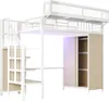 A loft bed with integrated wardrobe and stairs, shown against a white background. Produktbild-Vorschau