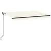 vidaXL Markise Manuell Einziehbar mit LED 450x350 cm Creme Produktbild-Vorschau 1