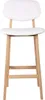 A white bar stool with a wooden frame is shown against a white background. Produktbild-Vorschau