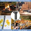 Collage showing a portable electric air duster being used in various scenarios: supporting combustion in a fire pit, blowing dust off wood, cleaning leaves from a car, and cleaning window sills. Náhled obrázku produktu