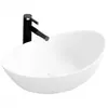 Lavabo ovale con troppopieno in Vetroceramica bianco per Anteprima dell’immagine prodotto 1
