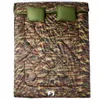 vidaXL Sac de couchage double avec oreiller adultes camping Voir les images du produit 1